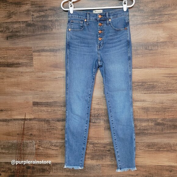 Madewell Jeans Size 27 Skinny 10" High Rise Tummy Control Mackey Wash AF687 - Picture 1 of 13